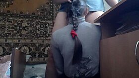 I guide her head to make me cum quicker, and she flies into orgasm. Anime-style muff diving with spanking.