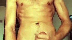 The hot soloboy strokes his monster cock to cumshot.