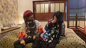 yo, why’s this japanese wife in costume deepthroating on halloween night?