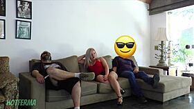 I watch my slutty wife blowjob the friend while I sit there