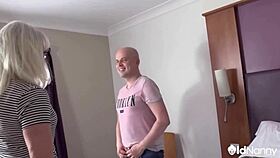 hot milf with natural tits masturbating on the bed