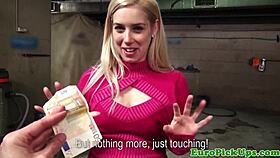 cute picked up blonde flashes the camera in public pov.