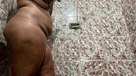 ebony petite girl shakes big ass in shower