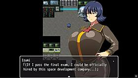 i can't believe these space suits are so tight on her huge tits and massive butt in this hentai game.