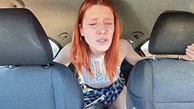 driving around, i nailed my hot redhead teen 18+ stepsister with creampie