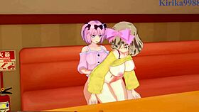 Ryona, yumi, haruka, and hibari in intense futanari sex from senran kagura hentai?