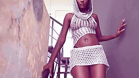 jenny pretinha's ebony body takes four huge cocks in intense interracial action