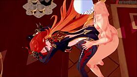 Mavuika engages in detailed sex with Jean in the Genshin Impact office fantasy.