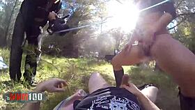 hot latina milf peeing on cock before outdoor fucking