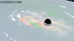 anime girl in micro bikini with nip slip