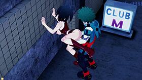 Mina Ashido And Momo Yaoyorozu Fuck Izuku Midoriya In My Hero Academia Hentai