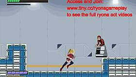 Cute blonde explores hentai sex with men in the game.