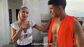 Builder Fucks Boss's Blonde Wife On Outdoor Deck - Ann Rides & Angel Cruz