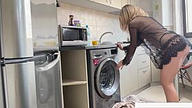 I Shoved My Step-Mom Into The Washing Machine And Fucked Her In The Ass Squirt And Creampie Fuckass Blowjob Cumass Squirt