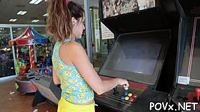 nasty babe enjoys rough pov blowjob and hardcore sex