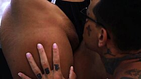 Horny couple with big cocks fucks after work - Lorena and Johnny