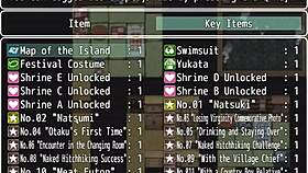 in the hentai game, tanned natsuki gives a handjob to a married guy in the bathroom.