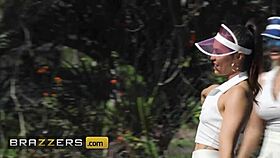 phoenix marie & kelsi monroe compete for tennis instructor's cock but share it in titty fuck 😏