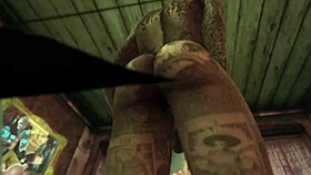 A gay encounter with a monster cock unfolds.