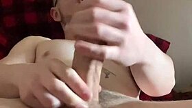 pornstar twink watches his own video and jerks off in pov