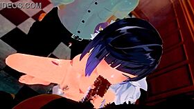 yelan from genshin impact bent over in doggystyle