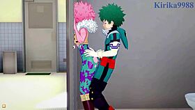 Mina Ashido And Momo Yaoyorozu Fuck Izuku Midoriya In My Hero Academia Hentai