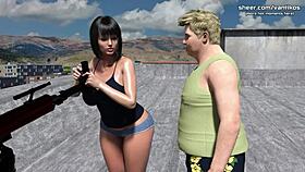 Cheating Wife Seduces Fat Boy Neighbor In Animated Game