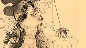 Vintage erotic drawings from antique times