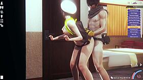 Anime couple's intense back fucking in 3D hentai