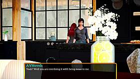 In my new family anime, redhead milf with big ass gets erotic