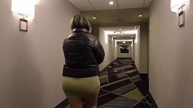 Naughty escort trolls hotel, almost caught in outdoor anal fun