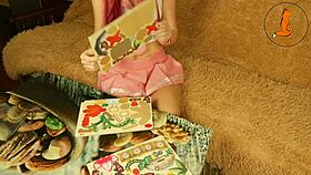 Redhead foxy solves sexy puzzle without panties or instructions in nsfw version