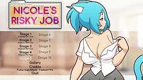 Camgirl masturbates to exposed tits in hentai