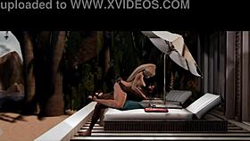 Anime hentai scene featuring Ali Lancrae and Damien Godard.