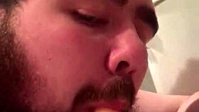 young gay chub sucks and rides dildo