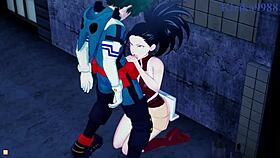 Mina Ashido And Momo Yaoyorozu Fuck Izuku Midoriya In My Hero Academia Hentai