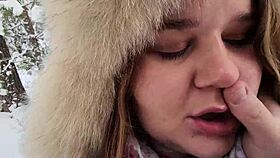 Big ass girl experiences deep emotions during outdoor creampie with taxi driver in deep woods.