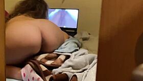 I caught my stepsister watching a gangbang video with double penetration and big asses