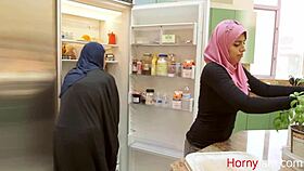 Stepdaughter In Hijab Rides White Cock.