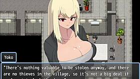 Nympho Village Part 3: Cumming on Girl's Thighs in Public with Big Tits and Monster Cock