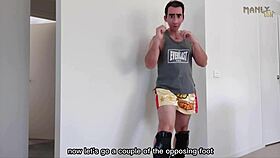 Step gay dad kickboxer turns fat juicy cock fantasies into reality