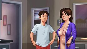 I had naughty sex with my beautiful stepmom Debbie in the kitchen, she creampied me with her big cock... oops, I mean I creampied her!