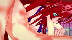 rias gremory in see through bikini in bathroom