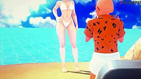 Master Roshi Gets Blowjob From Android 18 For Money