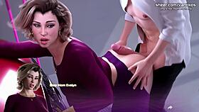 I watch my stuck step mom get used by step son in this taboo hentai game