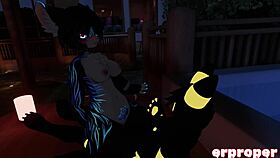 yo, vrchat vulpix gets cuckolded by umbreon and furry in wild anime scene