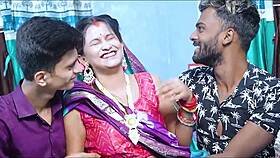 Indian Bhabhi Enjoys Soft Gentle Sex with Husband in Sari