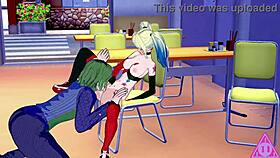 Harley Quinn's hentai adventure with blowjobs and cumshots.