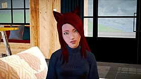 In my new family anime, redhead milf with big ass gets erotic