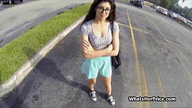 fucking cute broke teen in glasses for cash 💸😍